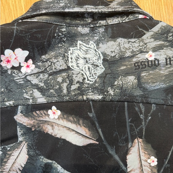Darc Sport Starry Blossom Woodland Camo Denim Jacket — Size L (Oversized) Sample - Picture 5 of 9